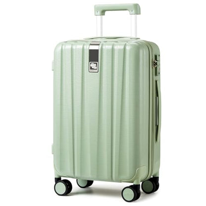 Hanke 24 Inch Luggage Suitcases With Spinner Wheels Lightweight PC Hard Shell Rolling Suitcase With Travel Lock,Checked-Medium 24-Inch(Bamboo Green) - color: Bamboo Green, size: 24 Inch