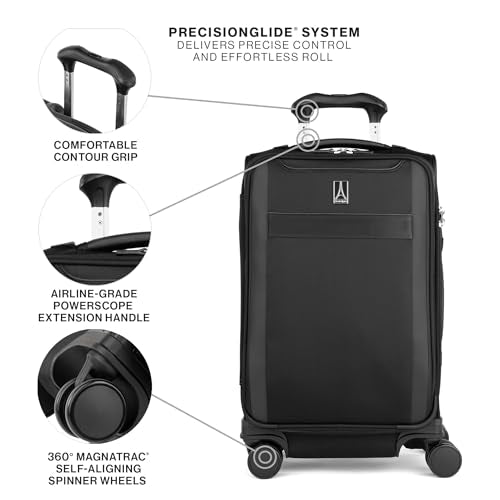 Travelpro VersaPack+ Softside Carry-On Luggage Suitcase, Black, 21-Inch - color: Black, size: Carry On