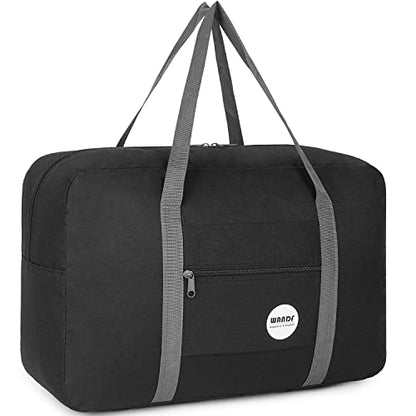 WANDF Personal Item Travel Bag, Carry On Duffle Bag Women - color: Black