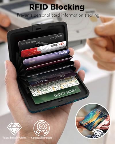 Maicican RFID Blocking Aluminum Credit Card Holder - color: Card holder wallet - Aurora Forest
