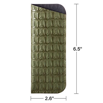 TRIUMPH VISION 3 Pack Reading Glasses Pouch Soft Case Eyeglass Sleeve Slim - color: Black Green Brown, size: Small