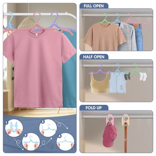 36 Pcs Travel Hangers Portable Foldable Travel Hanger Organizer, Plastic Cruise Ship Essentials 2026 Clothes Folding Hangers for Camping Flying RV Europe Vacation Essentials Suitcase, Brilliant Multi