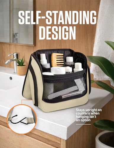 VENTURE 4TH Hanging Travel Toiletry Bag, 18 Compartments - Beige - color: Beige