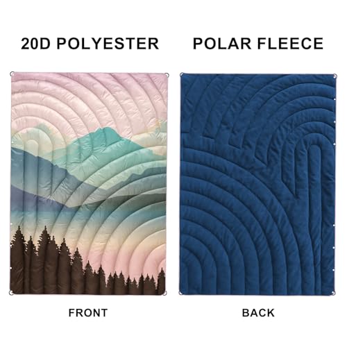 Puffy Camping Blanket Mini Camp Blanket Outdoor Camping Quilt - color: Cas-pink, size: 39x55"