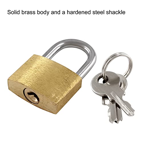 Litoexpe 6 Pieces Mini Solid Brass Padlock 20mm - size: 6 Pieces