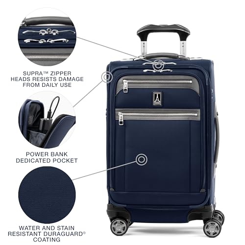 Travelpro Platinum Elite Softside Spinner Set, Dark Blue, 2-Piece (21/25) - color: Dark Blue, size: 2-Piece Set (21/25)
