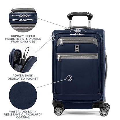 Travelpro Platinum Elite Carry-On Luggage Spinner, Navy, 21-Inch - color: Dark Blue, size: Carry-On 21-Inch