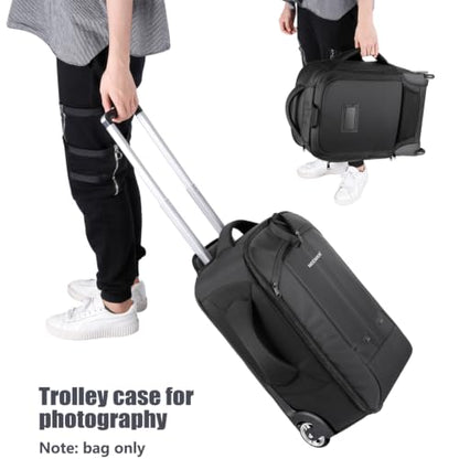 NEEWER 2 in 1 Rolling Camera Bag Backpack Suitcase Style - style: Nw3300-r