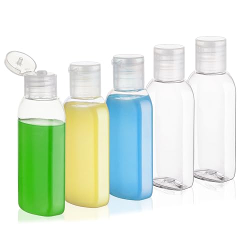 Travel Bottles for Toiletries 5 Pack 2oz TSA Approved Squeeze Bottle - color: Clear, size: 2oz, style: C-5Pack