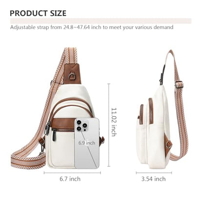 Anti-theft Chest Bags Women Small PU Leather Sling Fanny Pack - color: White-a