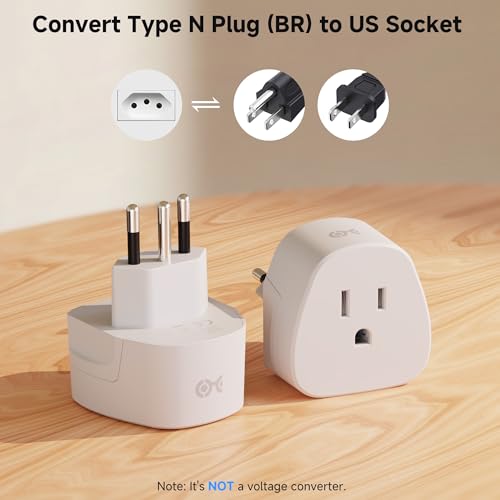 Cable Matters Type N Plug Adapter, US to Brazil Travel Adapter, White - style: Brazil/South Africa