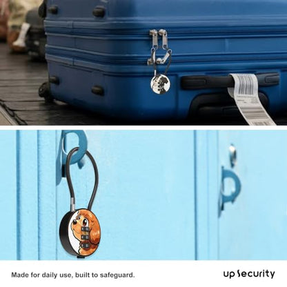 Small Combination Lock for Luggage, Gym Locker, Backpack Bag Zipper, Mini Combo Lock with Code, 5.12 Inch Steel Cable Padlock for Travel Suitcase (4-Dog, Mini) - color: Dog, Mini, 4-Pack