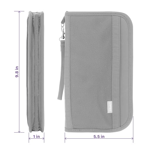 Fosmon Family Passport Holder, RFID Block Travel Document Organizer, Gray - color: Gray