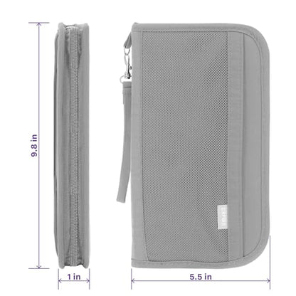 Fosmon Family Passport Holder, RFID Block Travel Document Organizer, Gray - color: Gray