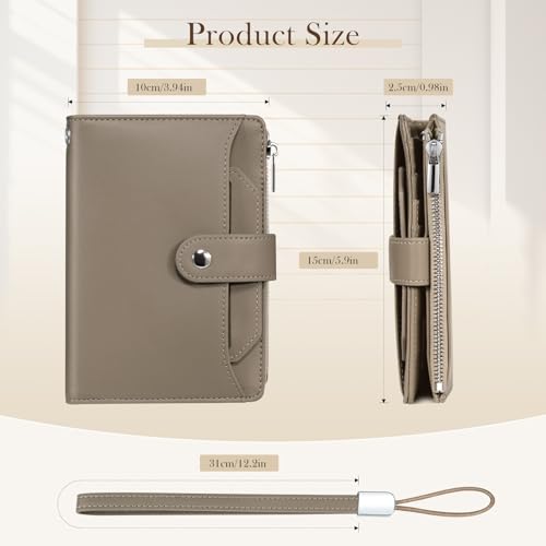 Dadanism RFID Blocking Passport Holder Travel Wallet for Women, Khaki Brown - color: Khaki Brown