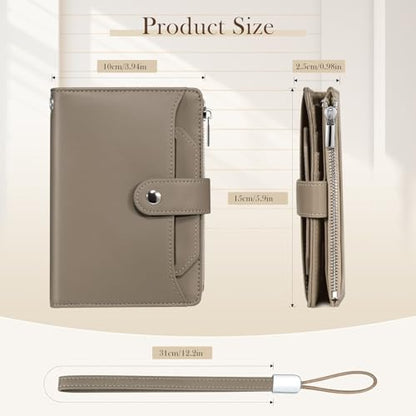 Dadanism RFID Blocking Passport Holder Travel Wallet for Women, Khaki Brown - color: Khaki Brown