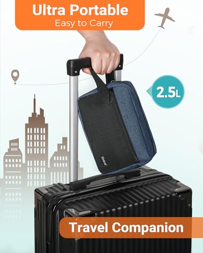 Elviros Hanging Toiletry Bag for Men, Travel Dopp Kit, Small, Blue & Black - color: Blue&Black, size: Small