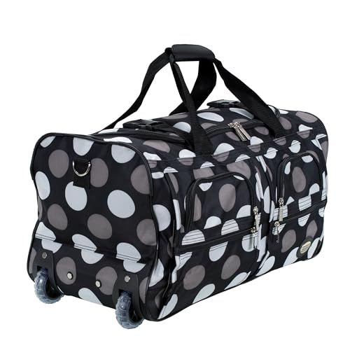 Rockland Rolling Duffel Bag, Black, 22" - color: 새로운 블랙 도트, size: 22-Inch