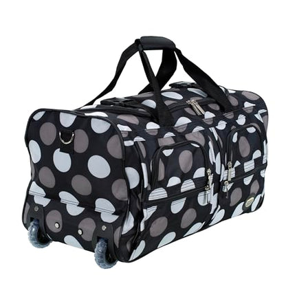 Rockland Rolling Duffel Bag, Black, 22" - color: 새로운 블랙 도트, size: 22-Inch