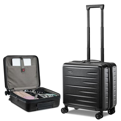 CENSIEN Expandable 16 Inch Carry On Luggage Airline Approved Small Suitcase - color: Black, size: 16 Inch EXT