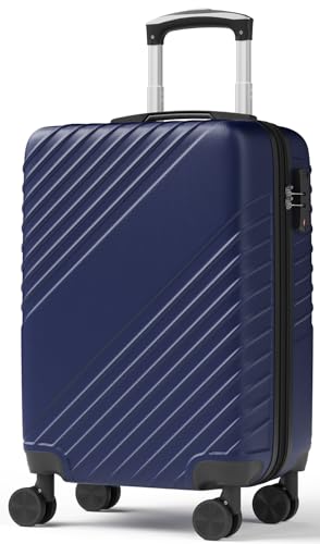 20 Inch Carry On Luggage, ABS Hardside Suitcase with Spinner Wheels, Airline-Approved Cabin Luggage with TSA Security Lock, Expandable Travel Suitcase for Flights, Business Trips & Weekend Vacations - color: Blue, size: 20 IN