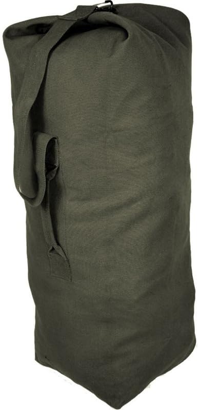 Top Load Heavyweight Cotton Canvas Tactical Military Duffle Bag Carryall Shoulder Storage Bulk Travel Bag, Olive Drab - 12" x 12" x 27" - color: Olive Drab, size: 21" x 36"