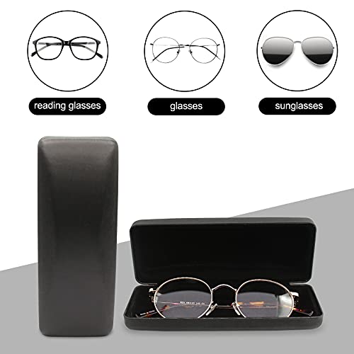 SMARTTOP Hard Shell Eyeglass Case- Glass Case With Cleaning Cloth, Glasses Case hard shell for men women - color: Black