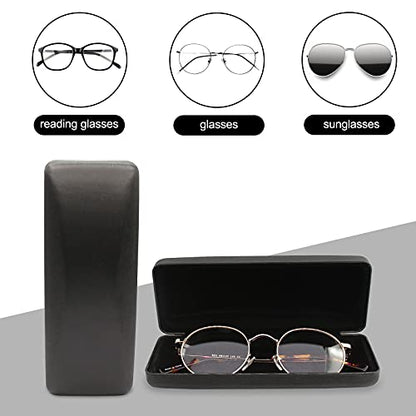 SMARTTOP Hard Shell Eyeglass Case- Glass Case With Cleaning Cloth, Glasses Case hard shell for men women - color: Black