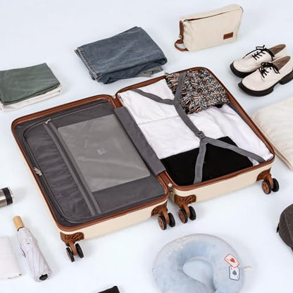 Cosbarn Luggage Sets, Lightweight Durable Hardshell 5 Piece Suitcase set - color: RoseGold