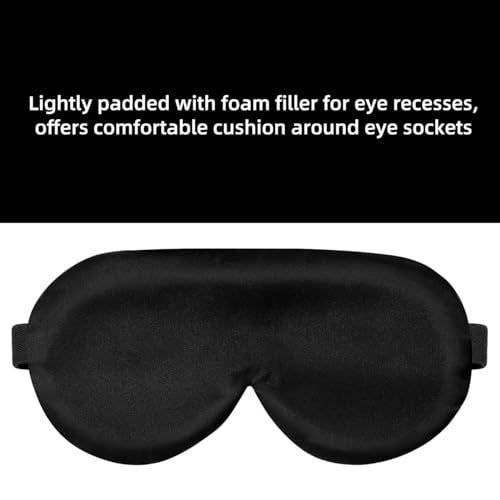 Alaska Bear Sleep Mask Silk Eye Cover with Shaped Pad, Machine Washable - color: Black_padded
