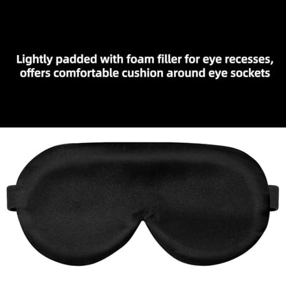 Alaska Bear Sleep Mask Silk Eye Cover with Shaped Pad, Machine Washable - color: Black_padded