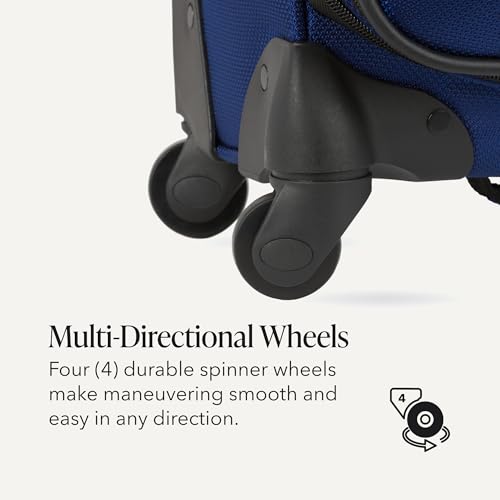 SwissGear Sion Softside Expandable Luggage – Large Checked Suitcase with 360 Degree Wheels & Retractable Handle – 29 Inch, Perfect for 7-9 Night Trips – Blue - color: Blue, size: Checked-Large 29-Inch