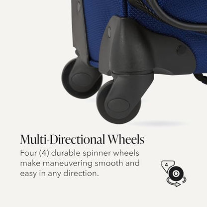 SwissGear Sion Softside Expandable Luggage – Large Checked Suitcase with 360 Degree Wheels & Retractable Handle – 29 Inch, Perfect for 7-9 Night Trips – Blue - color: Blue, size: Checked-Large 29-Inch