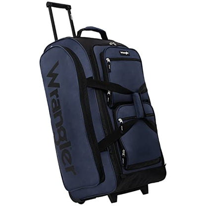 Wrangler Wesley Rolling Duffel Bag, Navy Blue, Large 30-Inch - color: Navy Blue