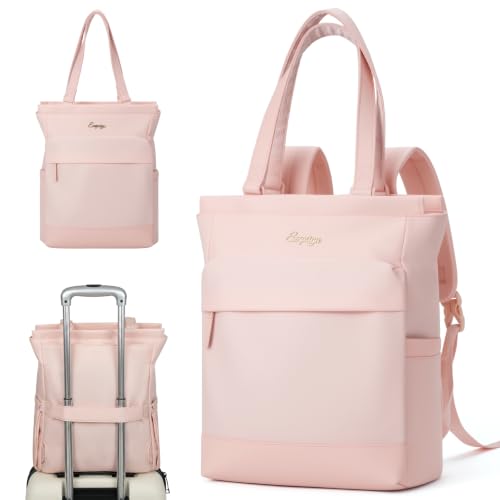 EMPSIGN Tote Backpack for Women, Work & Travel Bag, Fits 15.6" Laptop - color: Light Pink