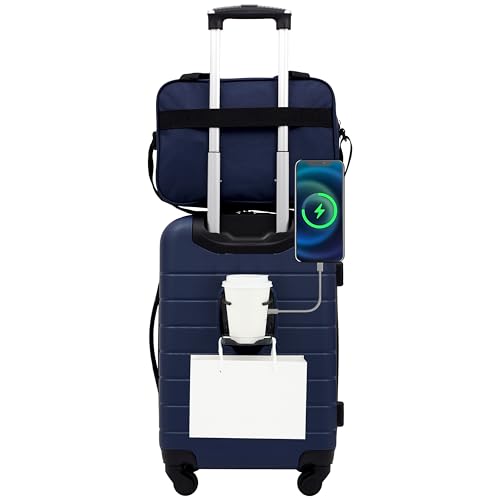 Wrangler Smart Spinner Hardside Luggage, 2 Piece Set, Navy Blue - color: Navy Blue, size: 2 Piece Set