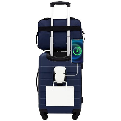 Wrangler Smart Spinner Hardside Luggage, 2 Piece Set, Navy Blue - color: Navy Blue, size: 2 Piece Set