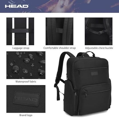 HEAD Large Business Backpack for Men,Travel Backpacks Fits 17.3 inch Laptop
