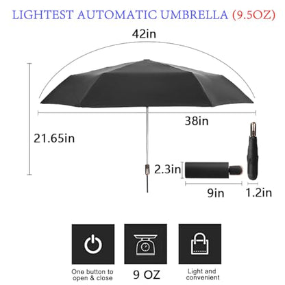 Goothdurs Mini Travel Compact Automatic Umbrella Small Lightweight Folding Rain Windproof Auto Open/Close Purse Umbrellas for Women Men