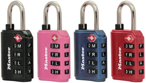 Master Lock 4691DWD TSA Approved Set Your Own Word Combination Lock,1 Pack, Colors May Vary