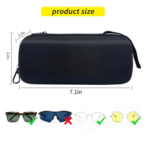 double eyeglass case sunglasses case EVA hard shell with Zipper Closure eyeglass travel case for Vehicle