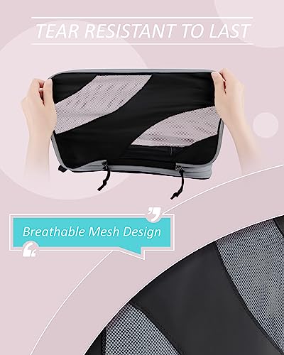 BAGSMART Compression Packing Cubes for Travel - color: Black, size: Set of 6