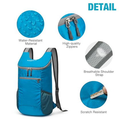 G4Free 10L Lightweight Packable Hiking Backpack, Nylon Daypack Daily Travel - color: Blue, size: Small