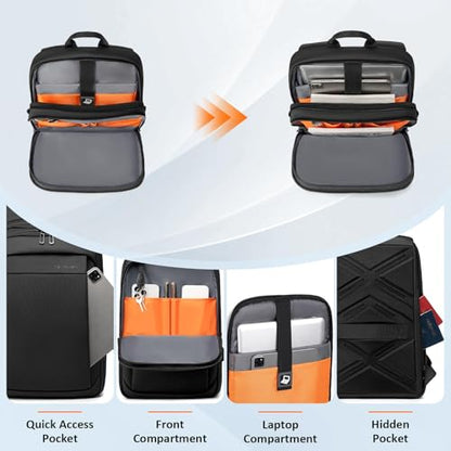 FENRUIEN Slim Laptop Backpack for Men 15.6 Inch, Black - size: 15.6 Inch, style: Commuter Backpack