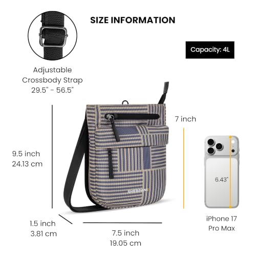 Sherpani Prima, RFID Anti-Theft Crossbody for Women - color: Blue Print