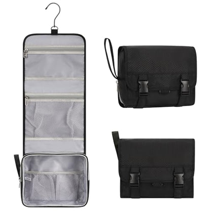 Relavel Small Hanging Travel Toiletry Bag for Men and Women - color: 01 Black, size: Small