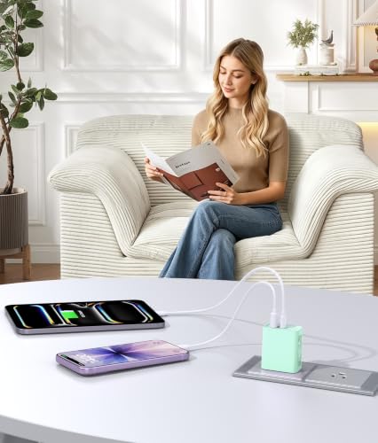 2 Pack USB C Wall Charger Block, 20W Dual Port Fast Charging Adapter - color: 2-Pack Parrot Green, size: 20W