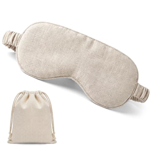 1 Set Pure Linen Sleep Mask Organic Cotton Eye Cover Gift,Linen - color: Linen