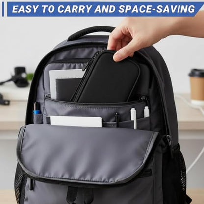 Electronic Organizer Travel USB Cable Accessories Bag/Case, Double Layers Waterproof for Power Bank,Charging Cords,Chargers,Mouse,Earphones Flash Driver Gray