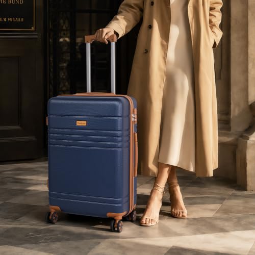 Cosbarn Luggage Sets 5 Piece, Hardshell Suitcase with Spinner Wheels - color: PorscheBlue